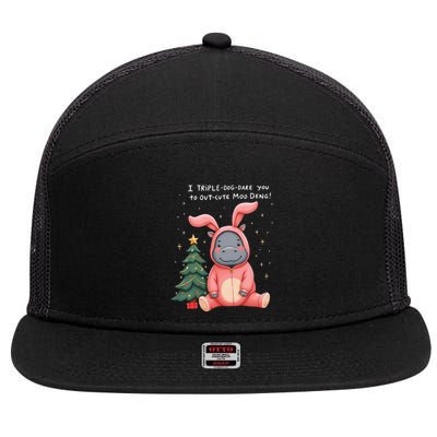 Moo Deng Xmas Story Pin.K Bunny Pajamas 7 Panel Mesh Trucker Snapback Hat