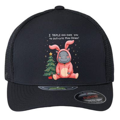 Moo Deng Xmas Story Pin.K Bunny Pajamas Flexfit Unipanel Trucker Cap