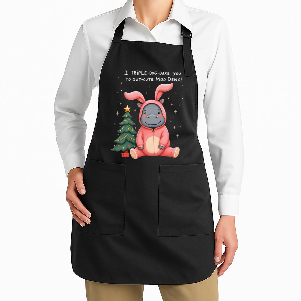 Moo Deng Xmas Story Pin.K Bunny Pajamas Apron