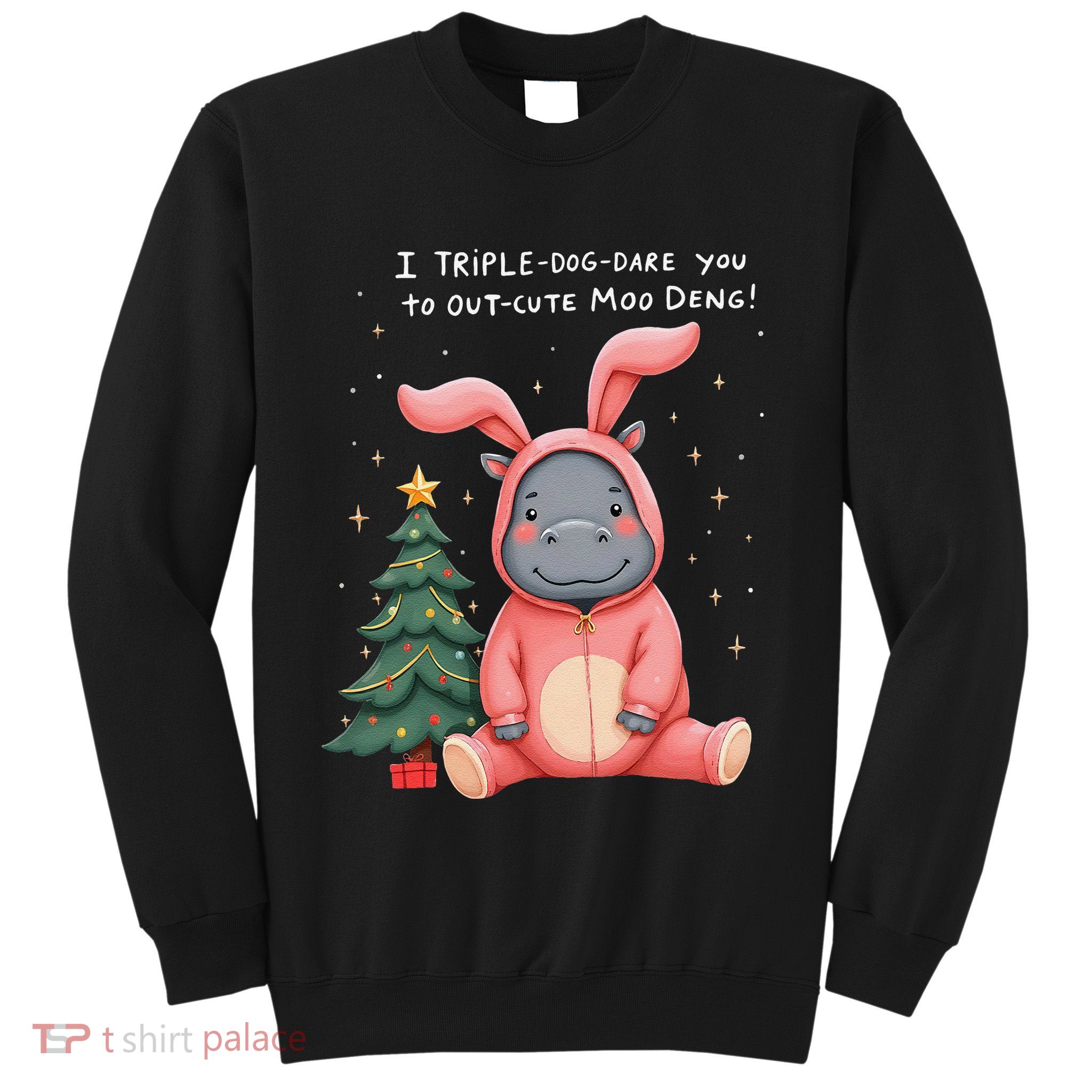 Moo Deng Xmas Story Pin.K Bunny Pajamas Sweatshirt