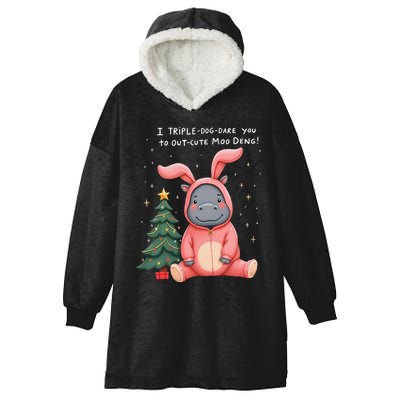 Moo Deng Xmas Story Pin.K Bunny Pajamas Hooded Wearable Blanket