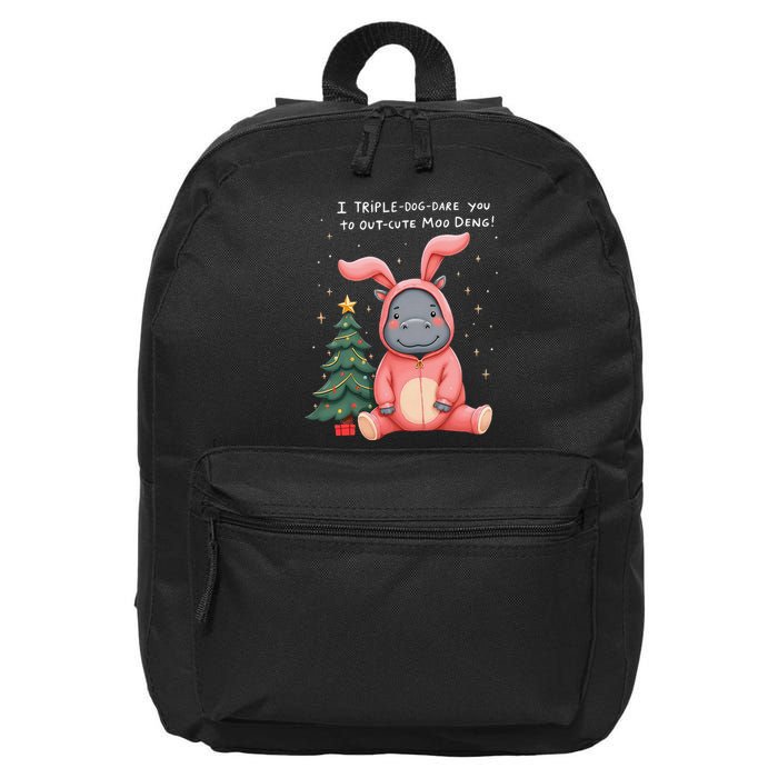 Moo Deng Xmas Story Pin.K Bunny Pajamas 16 in Basic Backpack