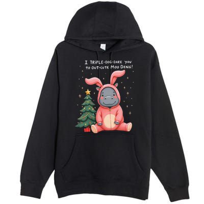 Moo Deng Xmas Story Pin.K Bunny Pajamas Premium Pullover Hoodie