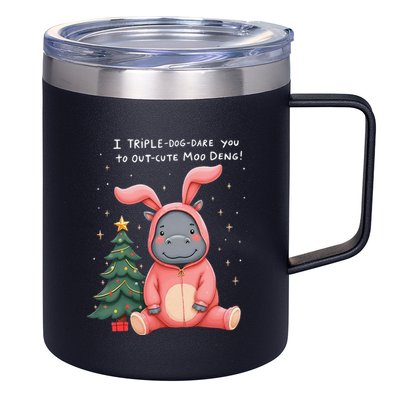 Moo Deng Xmas Story Pin.K Bunny Pajamas 12oz Stainless Steel Coffee Mug