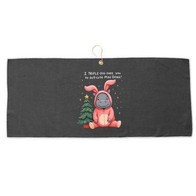 Moo Deng Xmas Story Pin.K Bunny Pajamas Large Microfiber Waffle Golf Towel