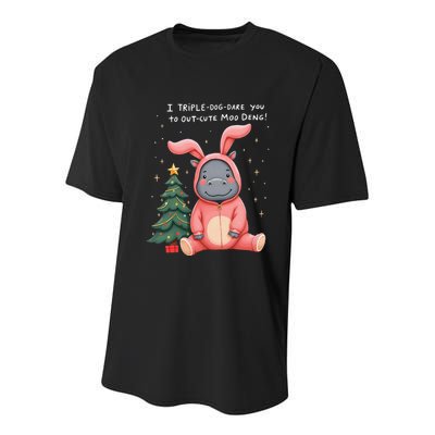 Moo Deng Xmas Story Pin.K Bunny Pajamas Youth Performance Sprint T-Shirt