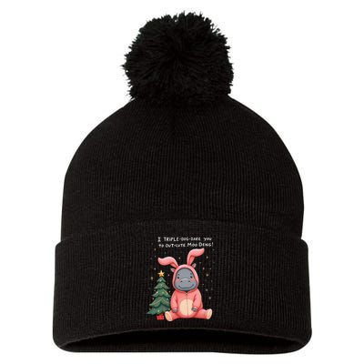 Moo Deng Xmas Story Pin.K Bunny Pajamas Pom Pom 12in Knit Beanie