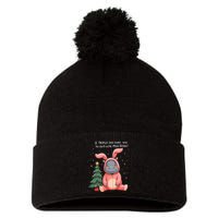 Moo Deng Xmas Story Pin.K Bunny Pajamas Pom Pom 12in Knit Beanie