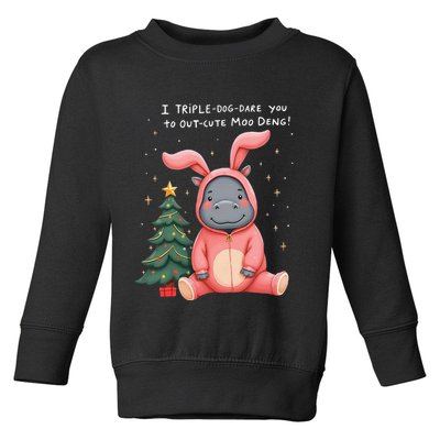 Moo Deng Xmas Story Pin.K Bunny Pajamas Toddler Sweatshirt