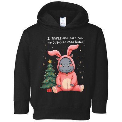 Moo Deng Xmas Story Pin.K Bunny Pajamas Toddler Hoodie