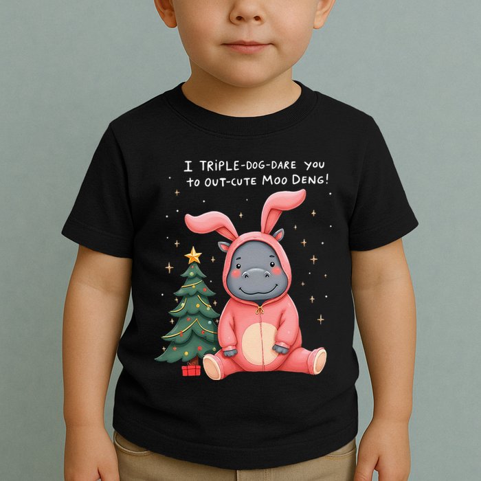 Moo Deng Xmas Story Pin.K Bunny Pajamas Toddler T-Shirt