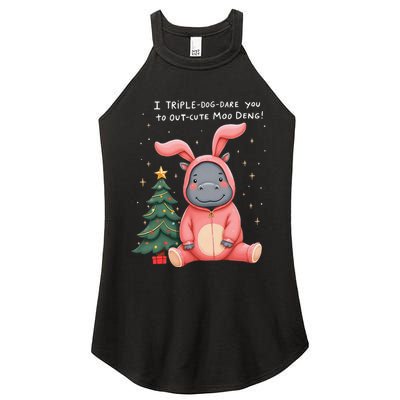 Moo Deng Xmas Story Pin.K Bunny Pajamas Women's Perfect Tri Rocker Tank