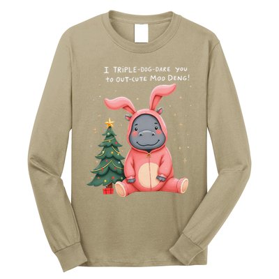 Moo Deng Xmas Story Pin.K Bunny Pajamas Long Sleeve Shirt