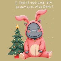 Moo Deng Xmas Story Pin.K Bunny Pajamas Sustainable Beanie