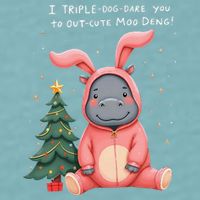 Moo Deng Xmas Story Pin.K Bunny Pajamas Sueded Cloud Jersey T-Shirt