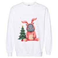 Moo Deng Xmas Story Pin.K Bunny Pajamas Garment-Dyed Sweatshirt