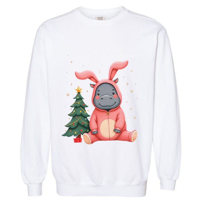 Moo Deng Xmas Story Pin.K Bunny Pajamas Garment-Dyed Sweatshirt
