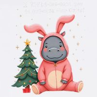 Moo Deng Xmas Story Pin.K Bunny Pajamas Garment-Dyed Sweatshirt