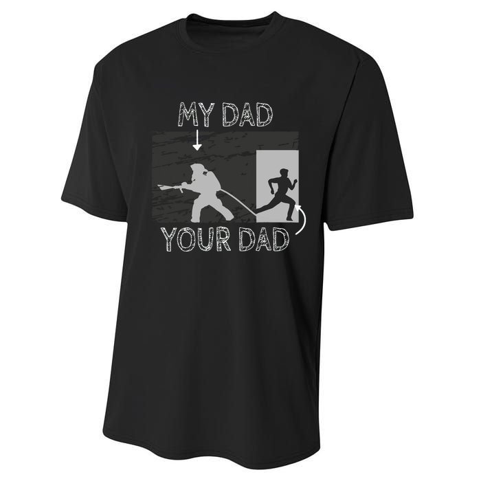 My Dad Your Dad Firefighter Son Proud Fireman Rescuer Gift Performance Sprint T-Shirt