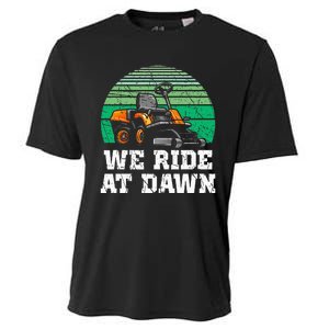 Mowing Dad Yard Work We Ride At Dawn Lawnmower Cooling Performance Crew T-Shirt