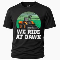 Mowing Dad Yard Work We Ride At Dawn Lawnmower Cooling Performance Crew T-Shirt