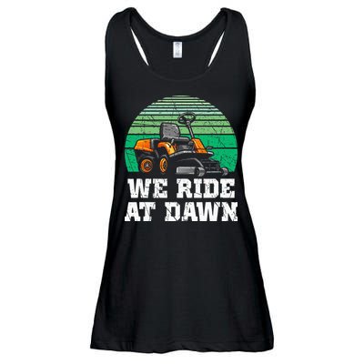 Mowing Dad Yard Work We Ride At Dawn Lawnmower Ladies Essential Flowy Tank