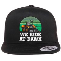 Mowing Dad Yard Work We Ride At Dawn Lawnmower Flat Bill Trucker Hat