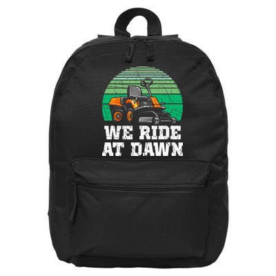 Mowing Dad Yard Work We Ride At Dawn Lawnmower 16 in Basic Backpack