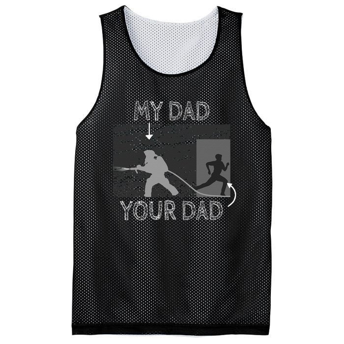 My Dad Your Dad Firefighter Son Proud Fireman Rescuer Gift Mesh Reversible Basketball Jersey Tank