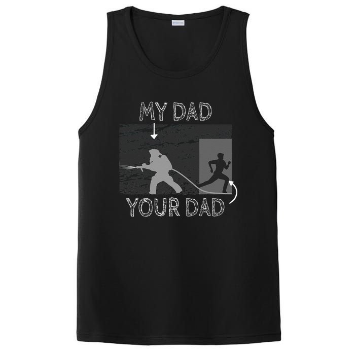 My Dad Your Dad Firefighter Son Proud Fireman Rescuer Gift PosiCharge Competitor Tank