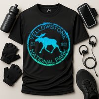 Moose Design Yellowstone National Park Souvenir HikerS Cooling Performance Crew T-Shirt
