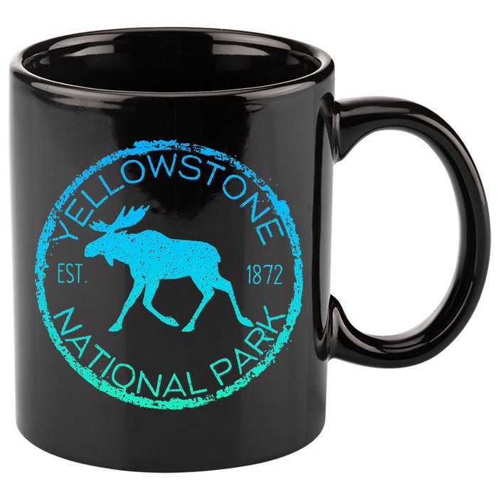 Moose Design Yellowstone National Park Souvenir HikerS 11oz C Handle Ceramic Mug