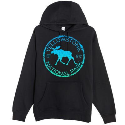 Moose Design Yellowstone National Park Souvenir HikerS Premium Pullover Hoodie