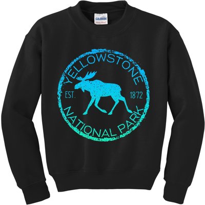 Moose Design Yellowstone National Park Souvenir HikerS Kids Sweatshirt
