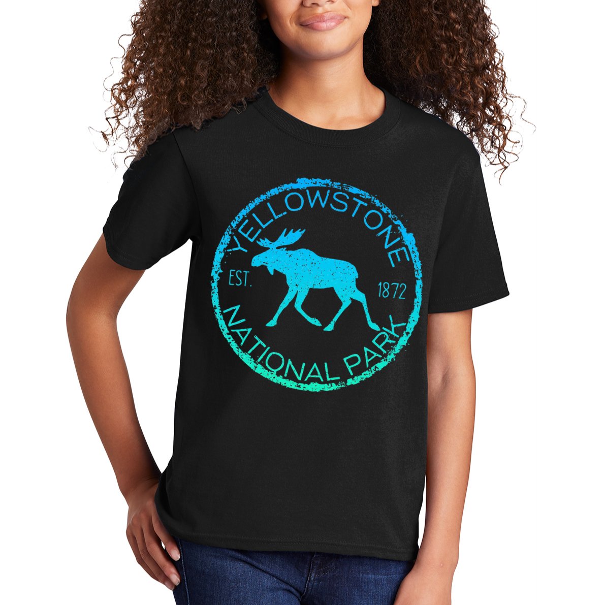 Moose Design Yellowstone National Park Souvenir HikerS Kids T-Shirt