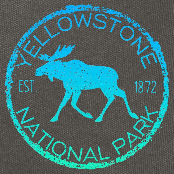 Moose Design Yellowstone National Park Souvenir HikerS Cotton Canvas Backpack
