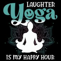 MotherS Day Yoga Lover Laughter Yoga Is My Happy Hour Meaningful Gift Drawstring Bag
