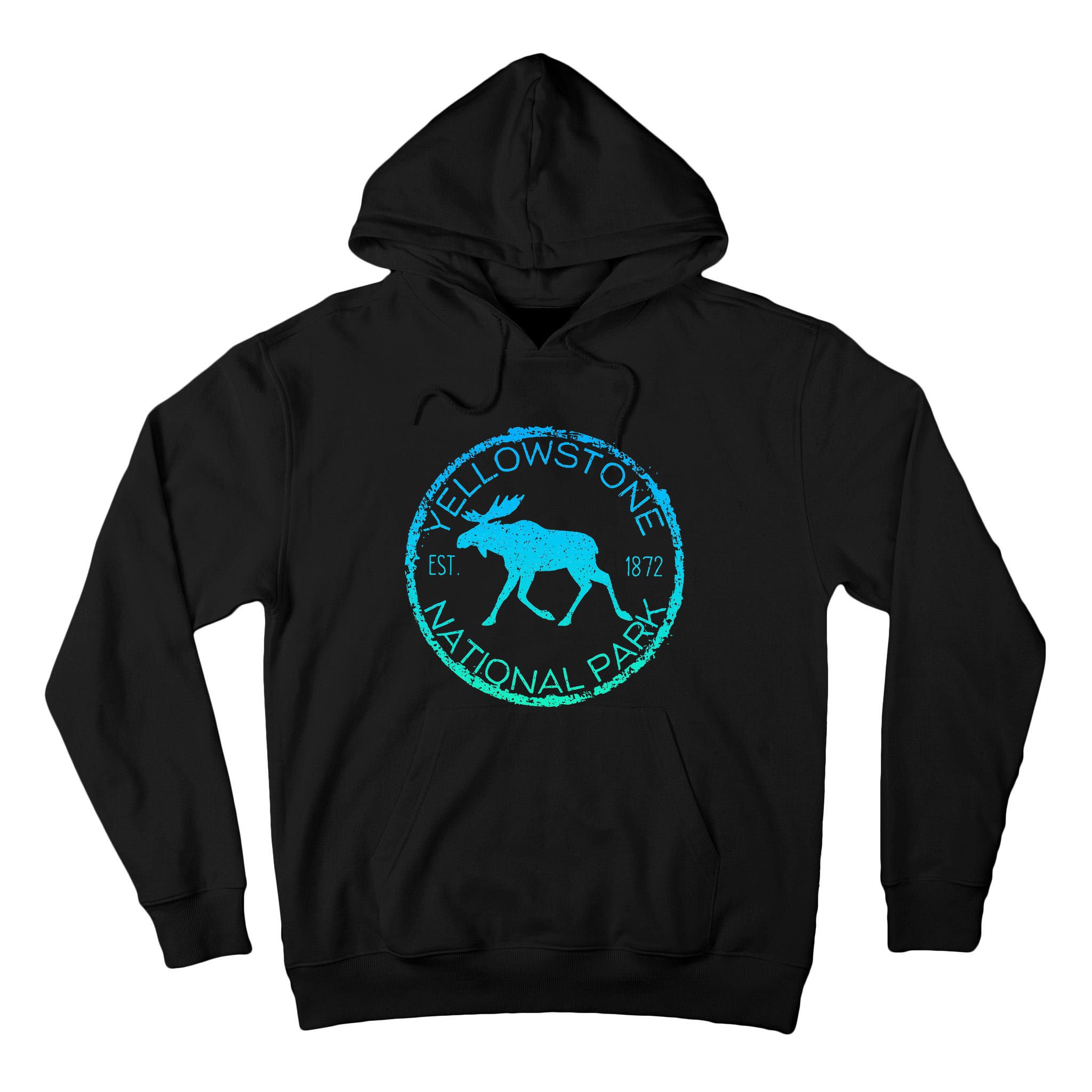 Moose Design Yellowstone National Park Souvenir HikerS Tall Hoodie