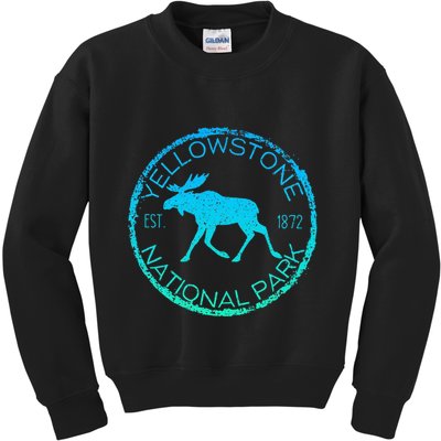 Moose Design Yellowstone National Park Souvenir HikerS Kids Sweatshirt