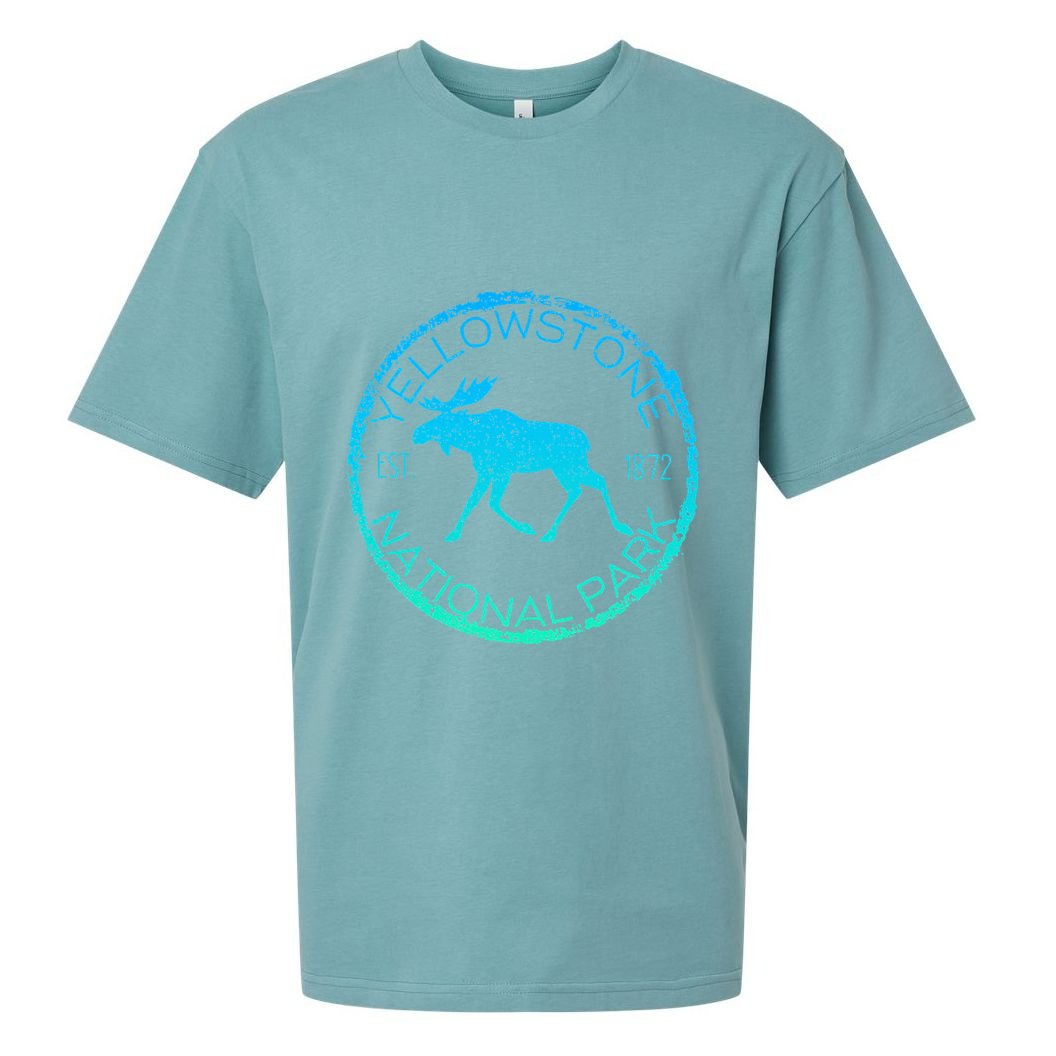 Moose Design Yellowstone National Park Souvenir HikerS Sueded Cloud Jersey T-Shirt