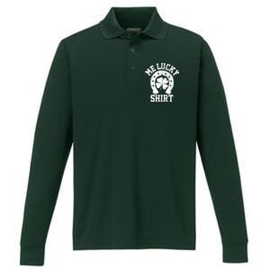 Me Lucky Shirt Horseshoe Performance Long Sleeve Polo