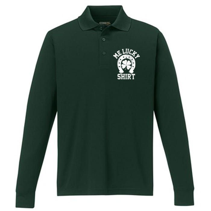 Me Lucky Shirt Horseshoe Performance Long Sleeve Polo