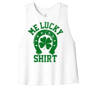 Me Lucky Shirt Horseshoe Women's Racerback Cropped Tank