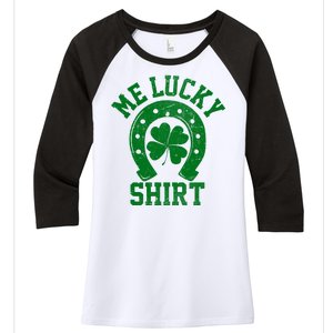 Me Lucky Shirt Horseshoe Women's Tri-Blend 3/4-Sleeve Raglan Shirt