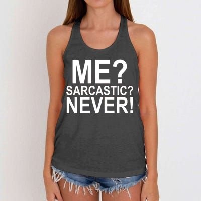 Me Sarcastic Never Funny Women's Knotted Racerback Tank