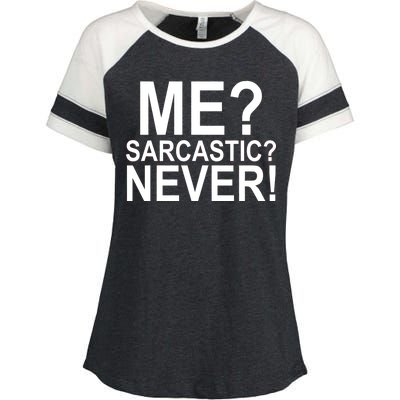 Me Sarcastic Never Funny Enza Ladies Jersey Colorblock Tee