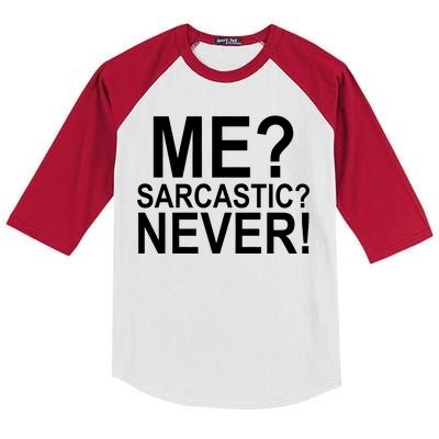 Me Sarcastic Never Funny Kids Colorblock Raglan Jersey