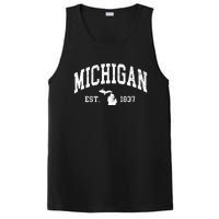 Michigan Est. 1837 Distressed Worn Design Classic PosiCharge Competitor Tank