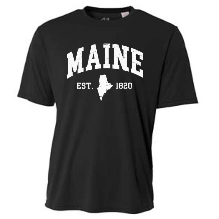 Maine Est 1820 Distressed Worn Design Classic Cooling Performance Crew T-Shirt