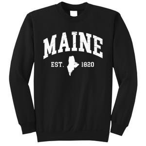 Maine Est 1820 Distressed Worn Design Classic Sweatshirt